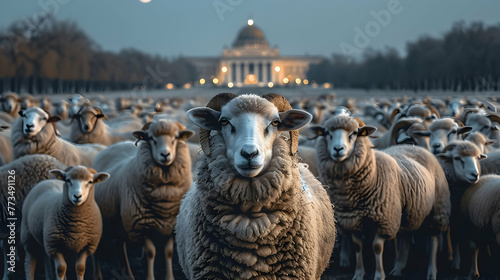 Eid al adha mubarak sheep with mosque in background sheep with Islamic background