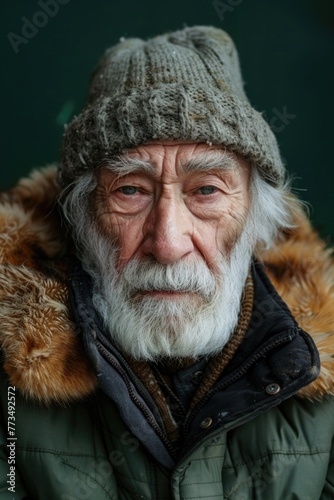 Portrait of an old man in stylish attire. Suitable for fashion or lifestyle concepts