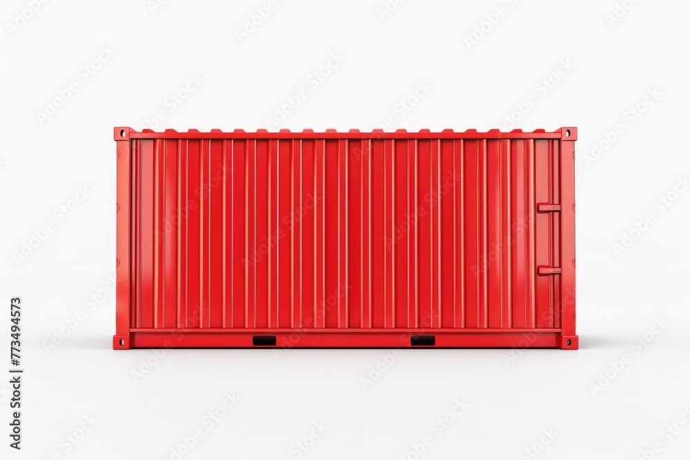 A red container placed on a white surface. Suitable for various industrial and storage concepts A red container placed on a white surface. Suitable for various industrial and storage concepts