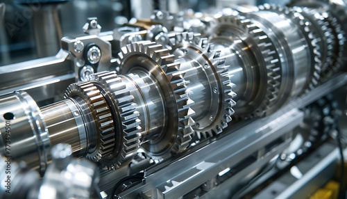 Precision Engineering Displayed Macro View of Interlocked Gears & Cogs in Machine