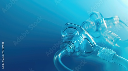 Close up of earplugs on a blue background, ideal for hearing protection concept photo