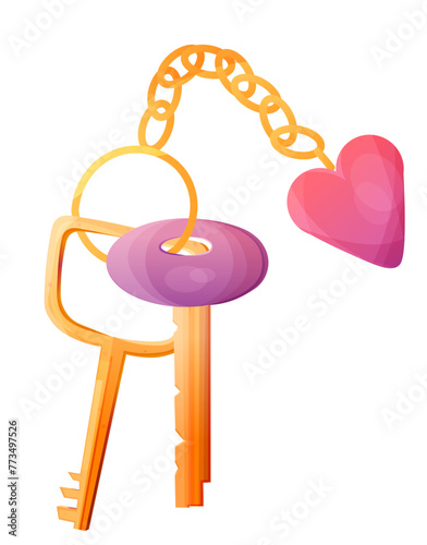 Bunch of keys with trinket and chain