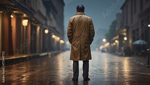 a man a standing alone in rain © ZOHAIB