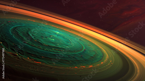 A breathtaking view of the auroras dancing over the polar regions of Saturn