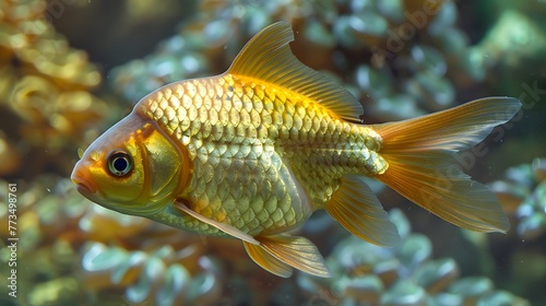 Carassius auratus auratus - gold fish - aquarium fish 