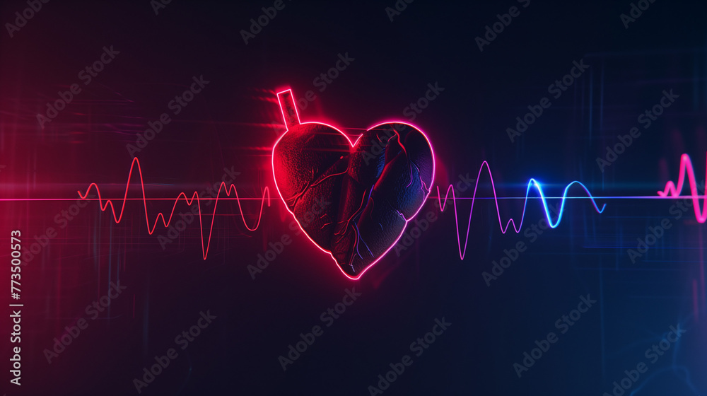 heartbeat symbol on black background heartbeat symbol on black background