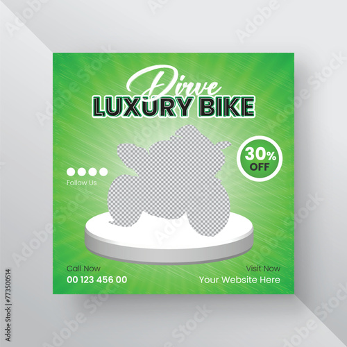 Bike social media post or banner template design.