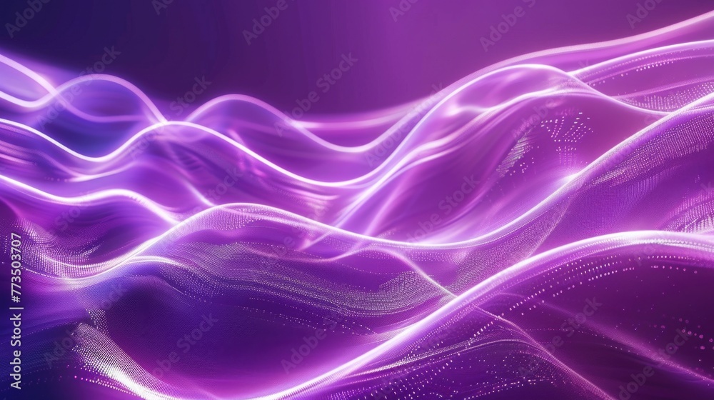 Obraz premium A striking image of a purple wave of light in a dark room. Perfect for adding a touch of mystery to your design projects