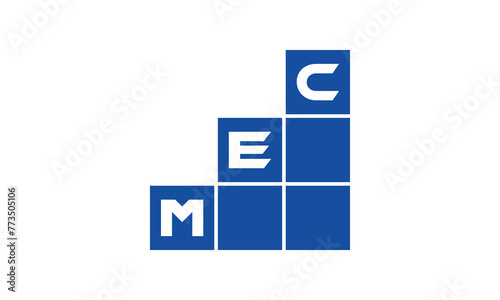 MEC initial letter financial logo design vector template. economics, growth, meter, range, profit, loan, graph, finance, benefits, economic, increase, arrow up, grade, grew up, topper, company, scale