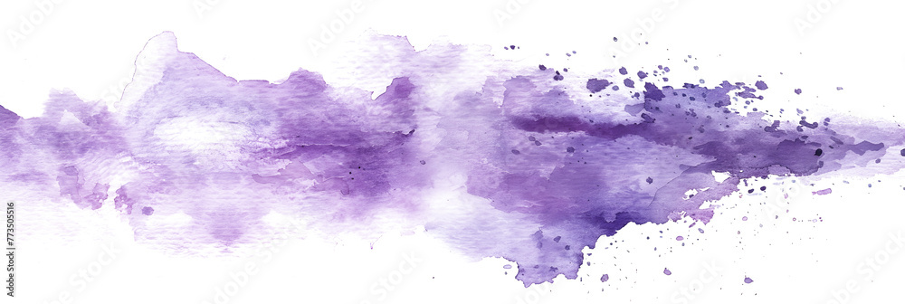 Lavender watercolor splotch on transparent background.