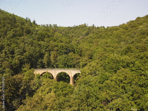 the viaduct of the Haertsfeldbahn at Unterkochen, Baden-Wuerttemberg, Germany