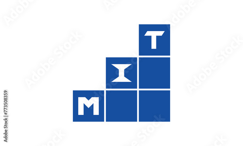 MIT initial letter financial logo design vector template. economics, growth, meter, range, profit, loan, graph, finance, benefits, economic, increase, arrow up, grade, grew up, topper, company, scale