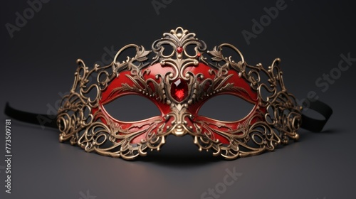  A detailed masquerade mask featuring intricate designs 