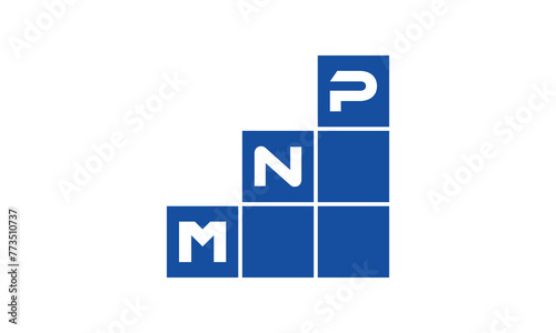 MNP initial letter financial logo design vector template. economics, growth, meter, range, profit, loan, graph, finance, benefits, economic, increase, arrow up, grade, grew up, topper, company, scale photo