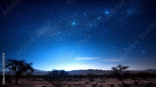 Desert Camping Under a Starry Night Sky Ai generated