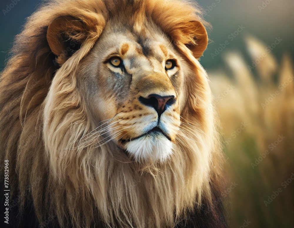 Obraz premium Lion Image- Artificial intelligence can generate a realistic image of a lion