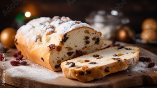  A loaf of bread, known as Stollen.