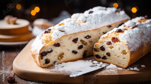  A loaf of bread, known as Stollen.