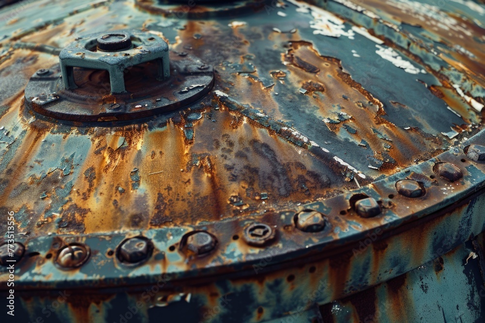 Rusty fire hydrant sitting in a field, suitable for urban or industrial themes Rusty fire hydrant sitting in a field, suitable for urban or industrial themes