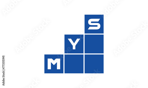MYS initial letter financial logo design vector template. economics, growth, meter, range, profit, loan, graph, finance, benefits, economic, increase, arrow up, grade, grew up, topper, company, scale