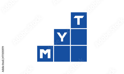 MYT initial letter financial logo design vector template. economics, growth, meter, range, profit, loan, graph, finance, benefits, economic, increase, arrow up, grade, grew up, topper, company, scale photo