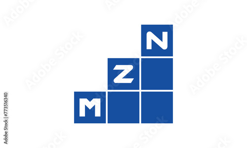 MZN initial letter financial logo design vector template. economics, growth, meter, range, profit, loan, graph, finance, benefits, economic, increase, arrow up, grade, grew up, topper, company, scale photo