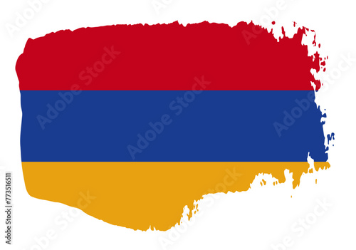 Armenia flag with palette knife paint brush strokes grunge texture design. Grunge brush stroke effect