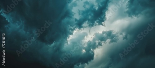 View of a dark cloudy sky before heavy rain falls