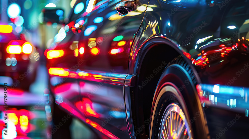 Close-Up View of a Stylish Limousine