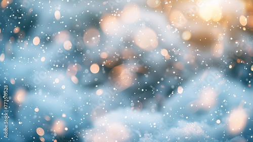 A gently blurred snow background, capturing the peaceful and magical essence of a winter wonderland.