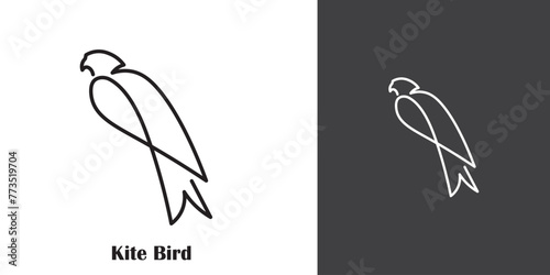 Kite bird silhouette.Symbol of freedom, concept.