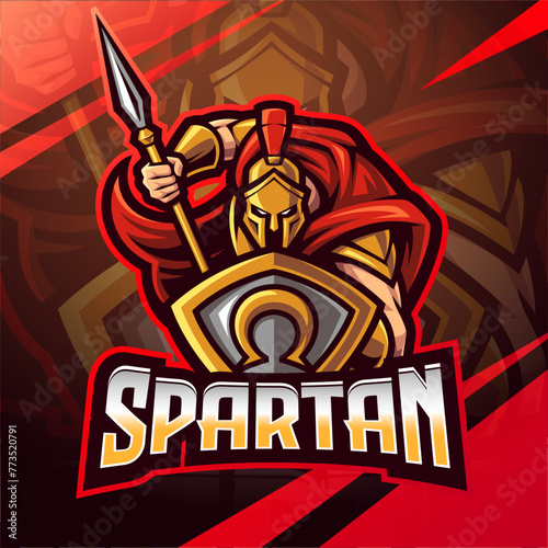 Spartan esport mascot logo design