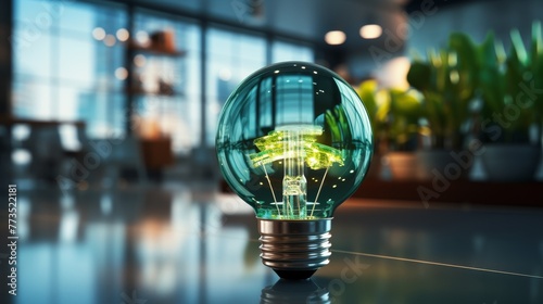 An energy efficiency concept showcasing a modern LED lighting, light bulbs photo