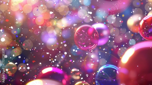 Bring out the party hats and balloons with this energetic and cheerful background of confetti and sparkles.