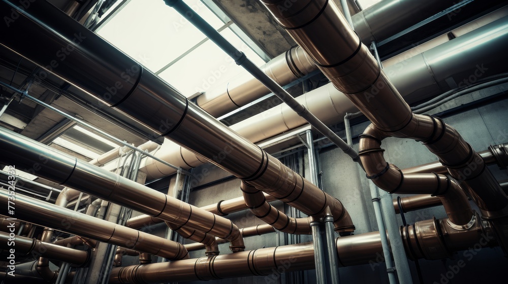 Industrial Pipes in a Building Industrial Pipes in a Building