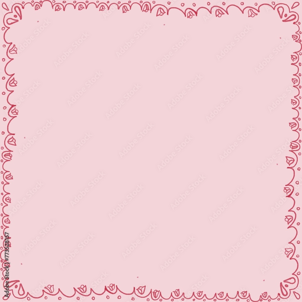 pink frame with hearts border for greeting cards 