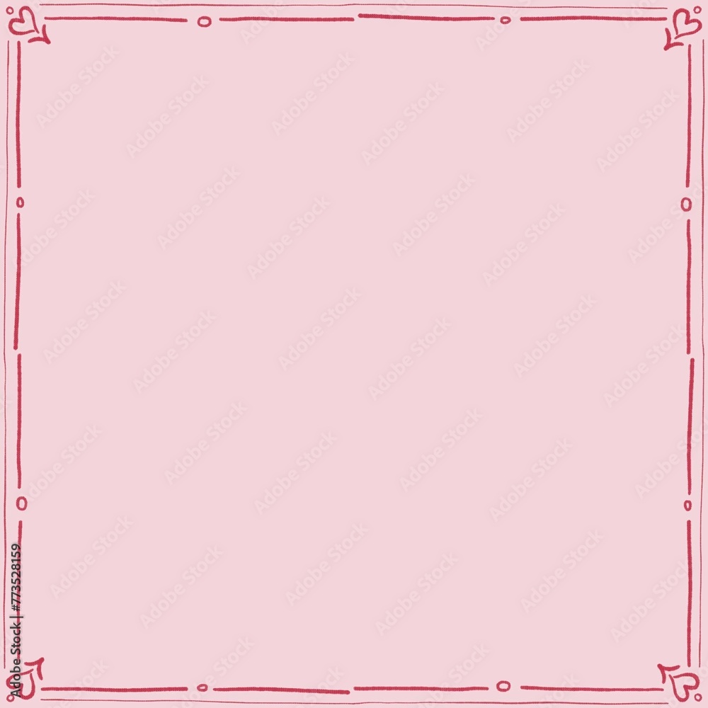 pink frame with hearts border for cards 