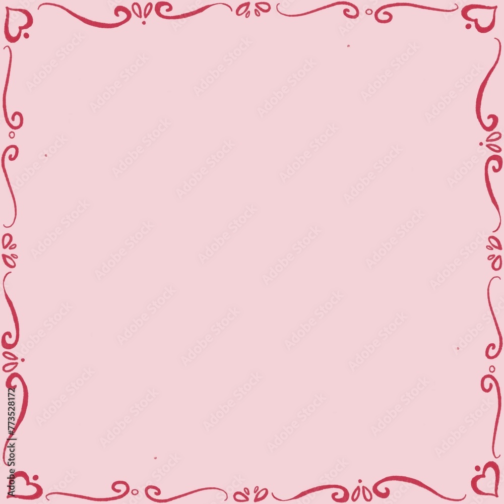 pink frame with hearts border for cards 