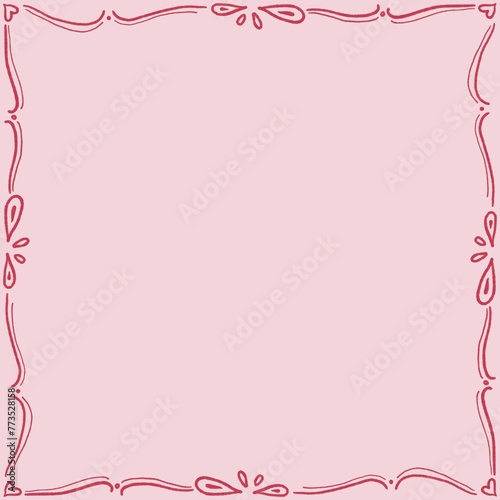 pink frame vintage with hearts border for cards 