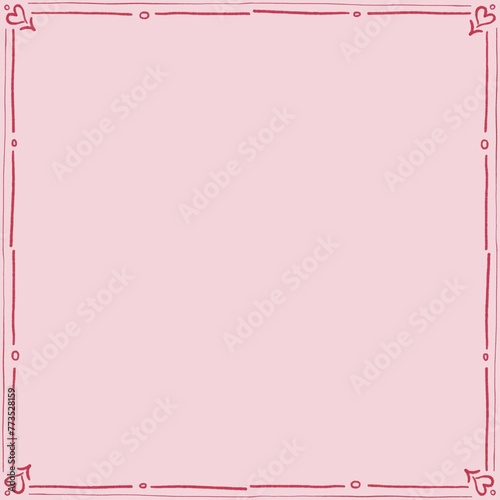 pink frame with hearts border for cards 