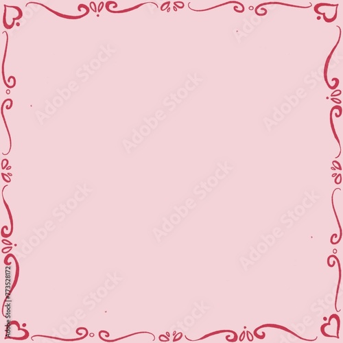 pink frame with hearts border for cards 