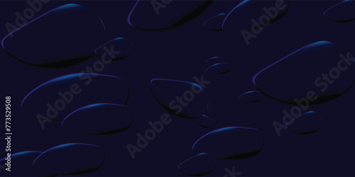 Dark blue abstract background with shiny stone shape graphics. Modern blue gradient circle. Dynamic shape. Horizontal banner template. Suitable for covers, posters, brochures, presentations, vectors