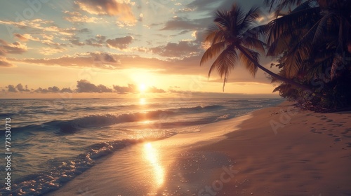 A breathtaking tropical beach sunrise introduces a day full of possibilities