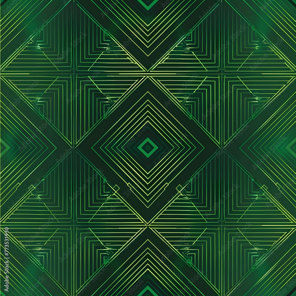 Emerald green geometric patterned background, displaying a harmonious and balanced design in a striking green color. Emerald green geometric patterned background, displaying a harmonious and balanced design in a striking green color.