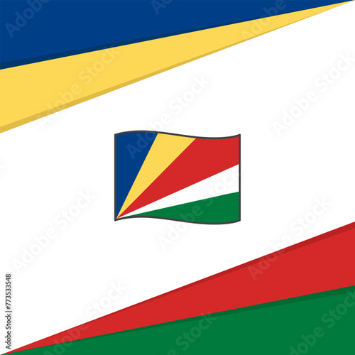 Seychelles Flag Abstract Background Design Template. Seychelles Independence Day Banner Social Media Post. Seychelles Design