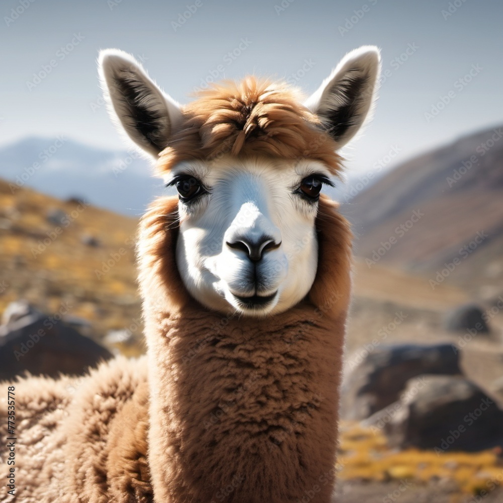 close up of a llama