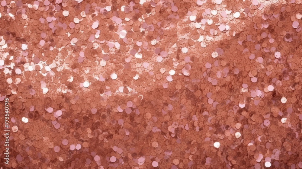 Texture of sparkling rose gold glitter, creating a luxurious and glamorous background Texture of sparkling rose gold glitter, creating a luxurious and glamorous background
