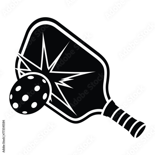 pickleball with racket