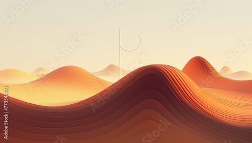 background of orange and earthy colors curved surfaces mixing and creating abstract shapes.