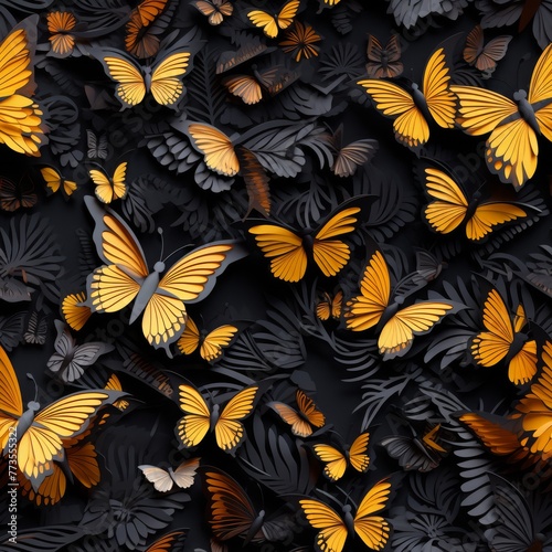 Seamless tiled butterflies pattern